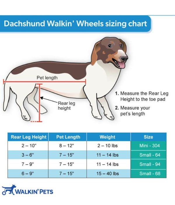 Walkin’ Wheels DACHSHUND Dog Wheelchair